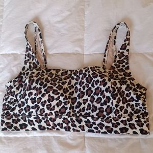 Leopard Print Square Neck Swim Top- Kona Sol